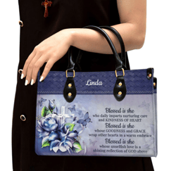Personalized Blessed Is She Who Daily Imparts Nurturing Care Leather Handbag, Women Leather Handbag, Gift For Her