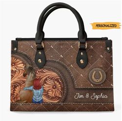 Personalized Horse Girl Leather Bag, Gift For Horse Lovers, Gift For Her