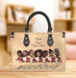 Black Woman Faith Leather Bag, Women's Pu Leather Bag, Best Mother's Day Gifts