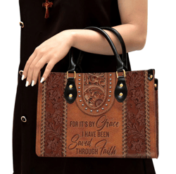 By Grace I Have Been Saved Through Faith, Must-Have Leather Bag, Christian Pu Leather Bags For Women