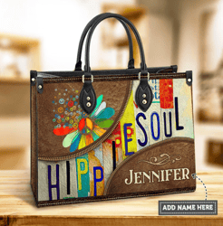 Personalized Hippie Soul 2 Leather Bag, Women's Pu Leather Bag, Best Mother's Day Gifts