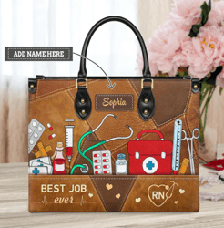 Personalized Name Best Jobs Ever Leather Bag, Women's Leather Handbag, Best Mother's Day Gifts