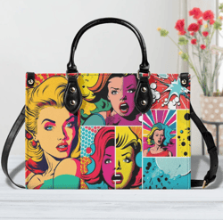 Pop Art Handbag, Retro-chic Purse, Unique Print Bag, Trendsetter Fashion, Playful Retro Mod Style Purse. Pop Art