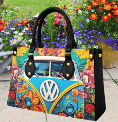 hippie handbag, hippie van bag, vw van bag, flower child bag, 60s style handbag, flower handbag, 60s flower child bag