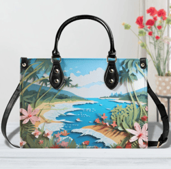 Tropical Beach Purse, Island-Inspired Handbag, Vibrant Summer Fashion Accessory, Trendy Vacation Handbag