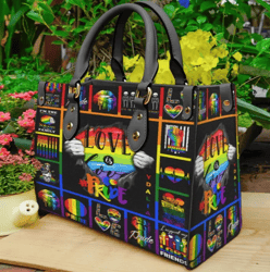 Love Is Love Pride LGBT Election Leather Handbag, Women Leather Handbag, Gift for Her, Custom Leather Bag