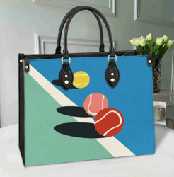Tennis Ball Yard Leather Handbag, Women Leather Handbag, Gift for Her, Custom Leather Bag