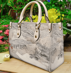 Japanese Purse Leather Handbag, Women Leather Handbag, Gift for Her, Custom Leather Bag