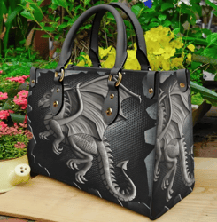 Dragon Stone Art Leather Handbag, Women Leather Handbag, Gift for Her, Custom Leather Bag