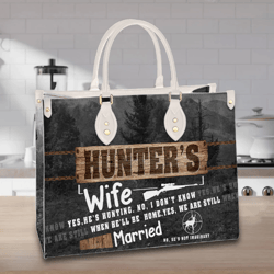 Hunter's Wife Hunting Leather Handbag, Women Leather Handbag, Gift for Her, Custom Leather Bag, Birthday Gift