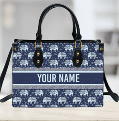 Personalized Mandala Elephant Leather Handbag, Women Leather Handbag, Gift for Her, Custom Leather Bag, Birthday Gift