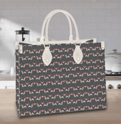 Personalized Basset Hound Dog Leather Handbag, Women Leather Handbag, Gift for Her, Custom Leather Bag, Birthday Gift