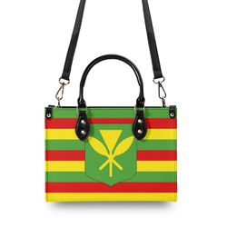 Kanaka Maoli Flag PU Leather Handbag Hawaiian Crossbody Handbag
