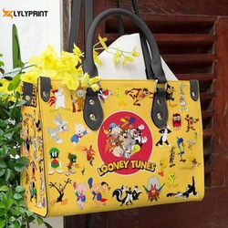 Looney Tunes Leather Handbag Gift For Women, Disney Learher Handbag, Disney Looney Tunes Handbag