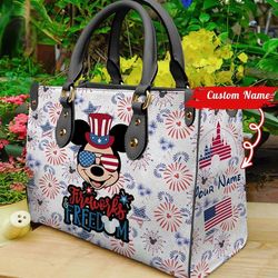 Nfl Mickey Mouse 4Th July Women Leather Hand Bag