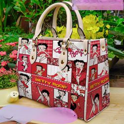 Betty Boop Personalized Leather Bag, Betty Boop Custom Handbag, Shoulder Bag, Crossbody Bag, Shopping Bag