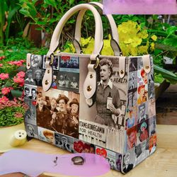 I Love Lucy Personalized Leather Bag, I Love Lucy Custom Handbag, Shoulder Bag, Crossbody Bag, Shopping Bag, Top Handle