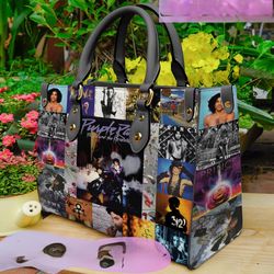 Prince Purple Rain Personalized Leather Bag, Prince Rogers Nelson Custom Handbag, Shoulder Bag, Crossbody Bag, Shopping