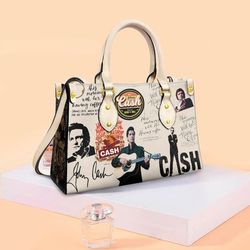 Johnny Cash Luxury Handbag Leather, Johnny Cash Leather Handbag For Women, Singer Leather Handbag