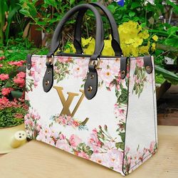 Louis Vuitton Floral LuxuryLeather Handbag For Beauty, Floral LV Leather Handbag
