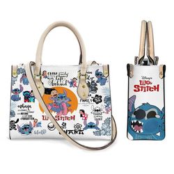 Stitch Leather Handbag, Ohana Means Family Ohana Leather Handbag, Disney Stitch Ohana Leather Handbag