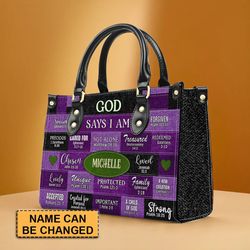 Customized Faith-Inspired Leather Handbag By Christianartbag Leather Handbag