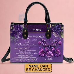 Custom Engraved Leather Handbag - Elegance & Faith Combined - Christianartbag Leather Handbag
