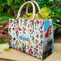 Little Mermaid Luxury Handbag Leather Bag For Women, Mermaid Leather Handbag, Disney Mermaidd Leather Handbag