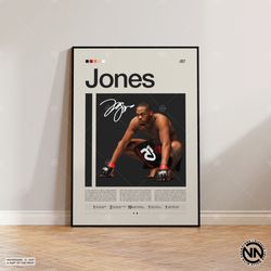 jon jones poster, ufc poster, mma poster, boxing poster, sports poster, midcentury modern, motivational poster, sports b