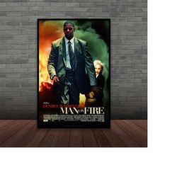 Man on Fire Movie Poster Classic Film, Wall