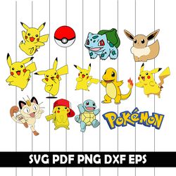 Pokemon Svg, Pokemon Clipart, Pokemon Png, Pokemon EPs, Pokemon Dxf, Pokemon Vector, Pokemon Cricut, Pokemon