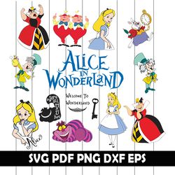 Alice In Wonderland SVG Bundle,  Alice in Wonderland SVG, Alice in Wonderland Clipart, Alice in Wonderland Vector