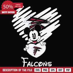 Atlanta Falcons heart svg, png, dxf, eps digital file NNFL0042-