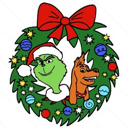 grinch max christmas wreath svg, christmas svg, grinch svg, xmas svg, merry christmas, christmas grinch, grinch dog svg,