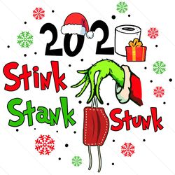 2020 stink stank stunk, Christmas Svg, grinch svg, grinch with red face mask,santa hat, grinch 2020, christmas quarantin