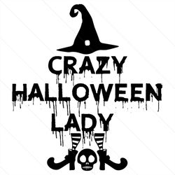 Crazy Halloween Lady Svg, Halloween Svg, Halloween Crazy Svg