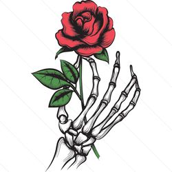 Skeleton Hand With Rose SVG Designs Cutting Files
