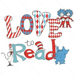 Love to read Cat In The Hat SVG Best Cutting Digital Files