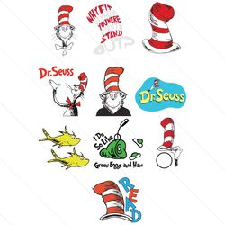 Dr Seuss Bundle Cat In The Hat SVG Designs Cutting Files