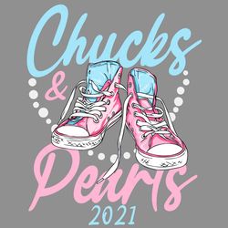 Pink Blue Chucks And Pearls Sneakers Converse SVG files cut by Cricut