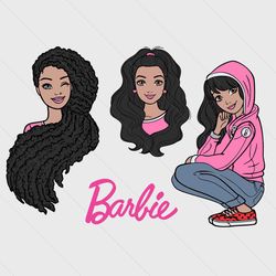 black barbie doll svg cutting files