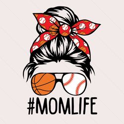 Baseball And Basketball Momlife Svg, Mothers Day Svg, Baseball Mom Svg, Basketball Svg, Sports Mom Svg, Mom Svg, Mommy S