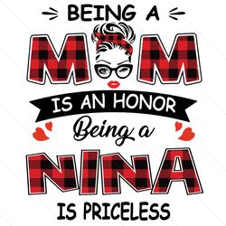 Being A Mom Is An Honor Being A Nina Is Priceless Svg, Mothers Day Svg, Being A Mom Svg, Being A Nina Svg, Mom Svg, Nina
