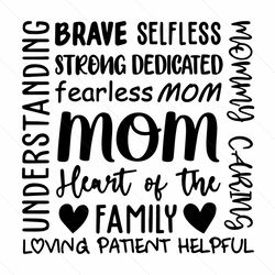 Mom Heart Of The Family Svg, Mothers Day Svg, Mom Svg, Mom Quote Svg, Heart Of Family Svg, Mommy Svg, Mommy caring Svg,