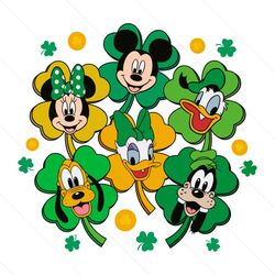Disney Characters Shamrock St Patricks Day SVG File Design