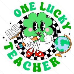 One Lucky Teacher Cute Shamrock SVG File Download