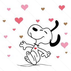 Cute Snoopy Valentine Love Hearts SVG File Design
