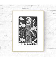 LOTR the Tower Tarot Card Poster. Tarot Wall