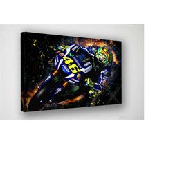 Valentino Rossi Canvas Poster Wall Art Premium | Canvas High Quality Wall Art Decor/Home Decoration POSTER or CANVAS Rea