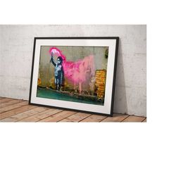 Banksy Wall Art Poster Framed, Wall Art Print, Wall Decor, Canvas Print, Room Decor, Home Decor, Movie Poster for Gift,